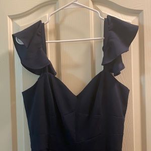 ELIZA J RUFFLE SLEEVE JUMPSUIT